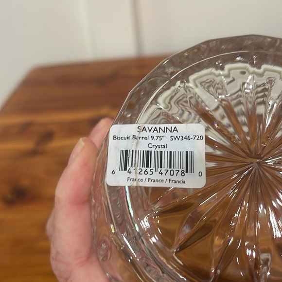 NWT Celebrations by Mikasa Crystal Savanna 9.75" Biscuit Barrel Jar - Picture 8 of 8